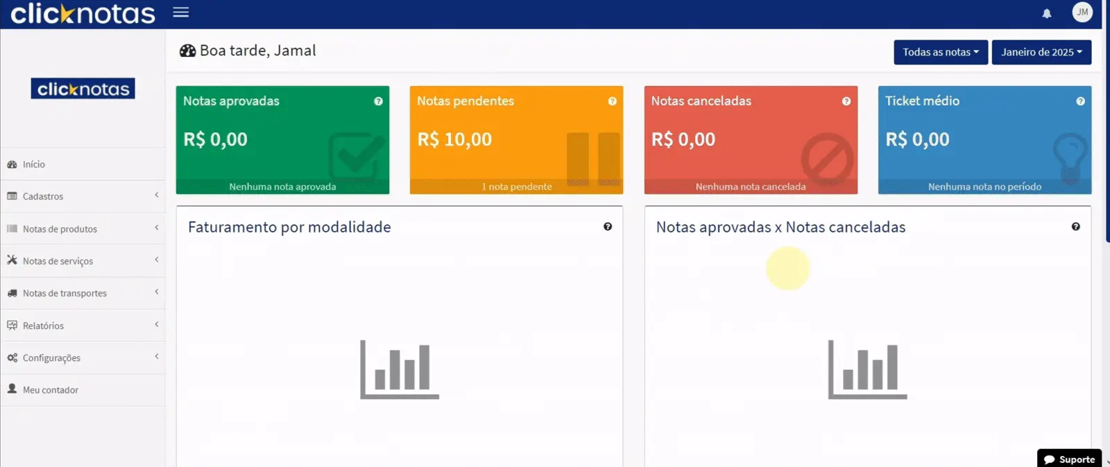 Sistema emissor de notas fiscais NFC-e.
